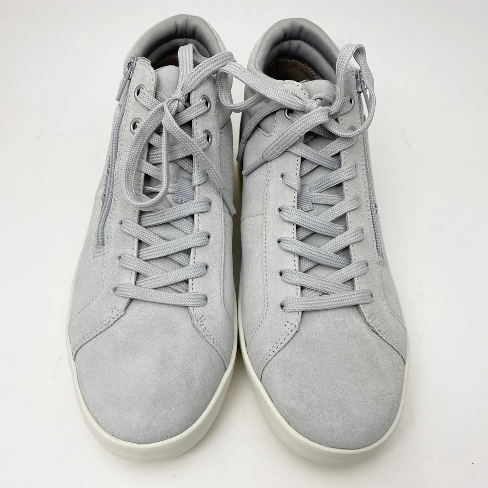 Vionic Rosemont‎ Suede Side Zip High Top Sneaker Womens 9.5 Light Gray